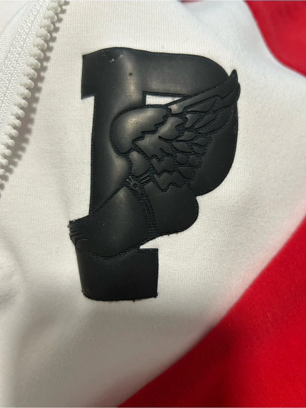 Polo by Ralph Lauren White P Wing Performance full zip Stadium hoodie. Sz XXL